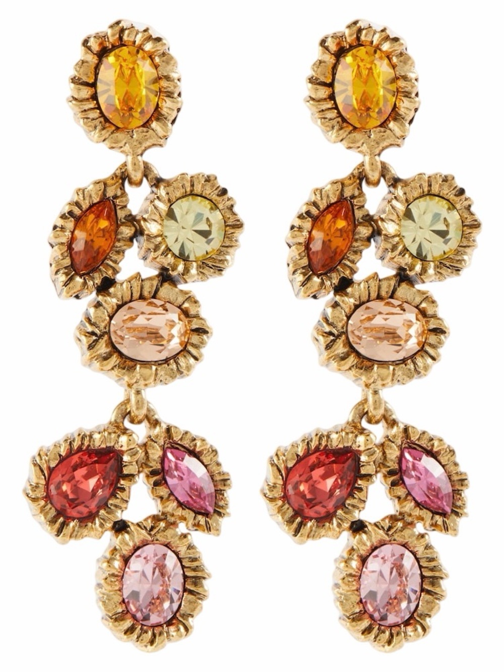 OSCAR DE LA RENTA • Lintzer Embellished Drop Earrings Made In the USA